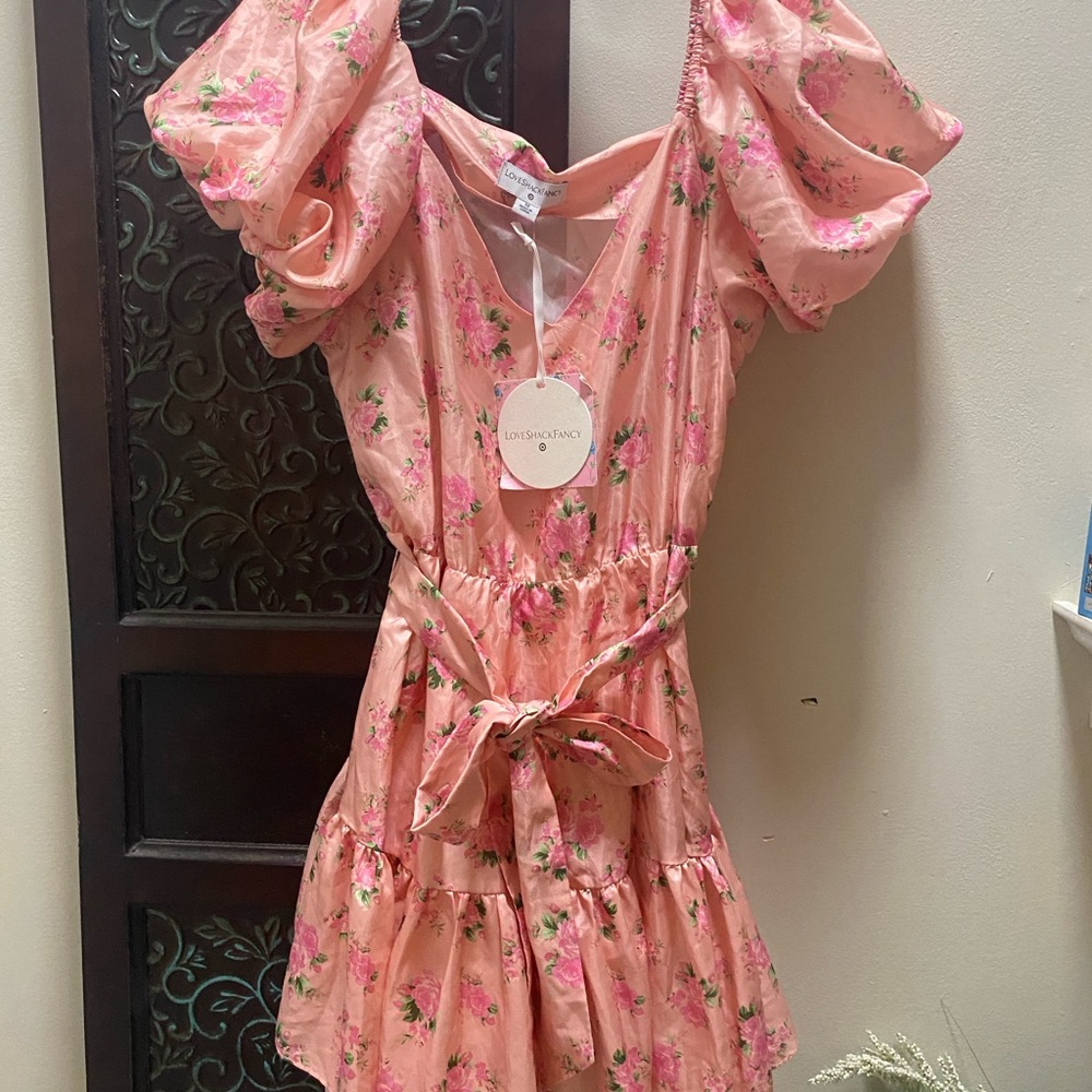 LoveShackFancy x Target Cecile Pink Floral Puff Sleeve Dress NWT